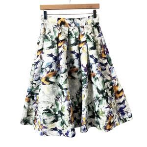 H&M Midi Skirt Floral Cupcake Full Pockets Modest Women’s Size 8 Easter Preppy